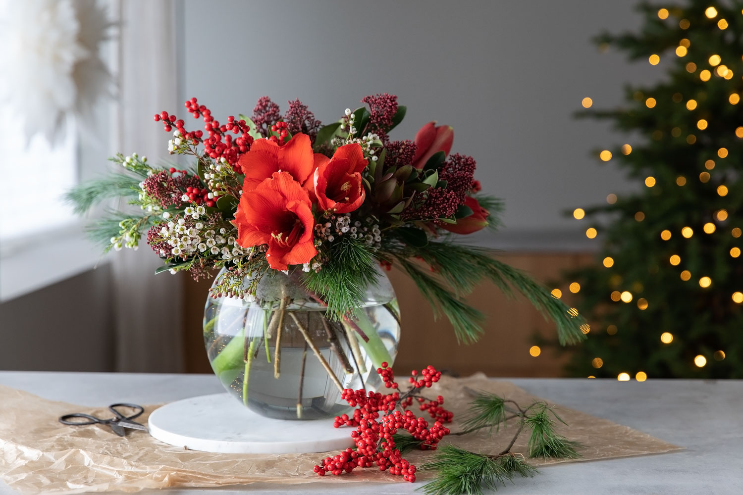 R&oslash;d julebukett