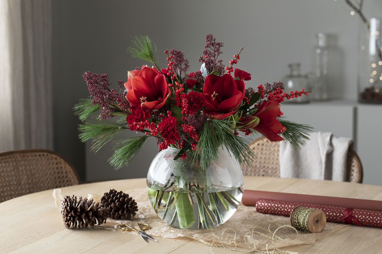 julebukett med amaryllis