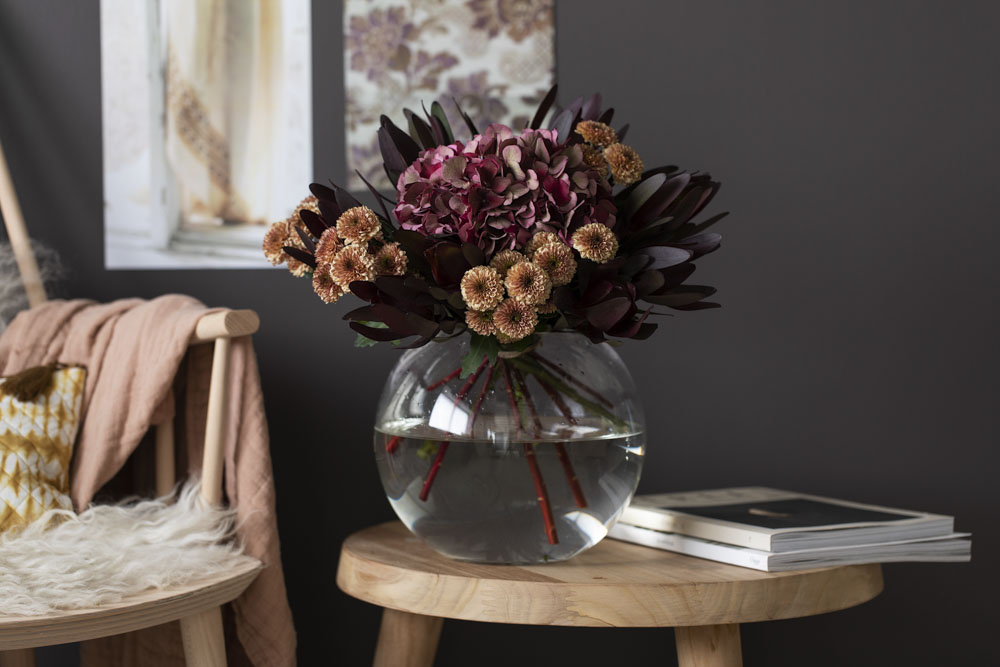 H&oslash;stbukett med hortensia